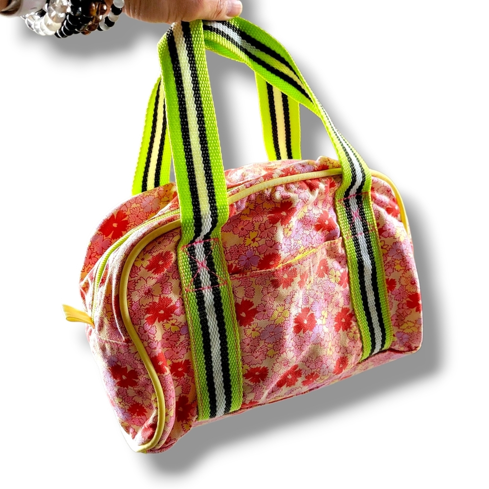 Old Navy | Cute Pink/Multicolor Floral Small Canvas Hand Bag (OS)